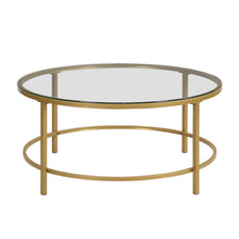 Load image into Gallery viewer, Glass Round Coffee Table - Gold And Clear