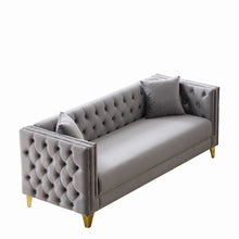 Load image into Gallery viewer, 3 Seater Deep Seat Sofa, Sofa With Button Nailhead, Square Arm