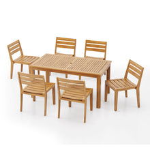 Load image into Gallery viewer, Outdoor 7 Pieces Expandable Dining Set With Umbrella Hole - Teak
