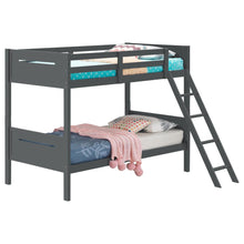 Load image into Gallery viewer, Bunk Bed With Built In Ladder, Safety Guardrails And Angled Access Step
