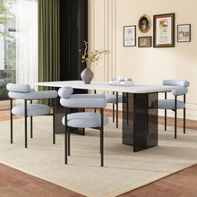 Load image into Gallery viewer, Contemporary Upholstered Armchair Dining Chairs With Metal Legs (Set of 2)