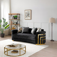 Load image into Gallery viewer, Soledad - Sofa With Upholstery And Hued Accents - Black