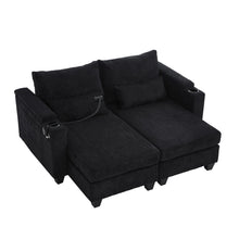 Load image into Gallery viewer, Convertible Chaise Lounge Sofa Chair With USB Ports, Cup Holders, Phone Holder And Storage