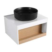 Load image into Gallery viewer, Floating Bathroom Vanity With Glossy Round Vessel Sink