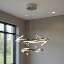 Load image into Gallery viewer, Two Light Metal LED Dimmable Chandelier - Silver