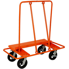 Load image into Gallery viewer, Heavy Duty Drywall Sheet Cart & Panel Dolly With 2400Lbs Capacity, Mold On Rubber Wheels, Steel Construction - Orange