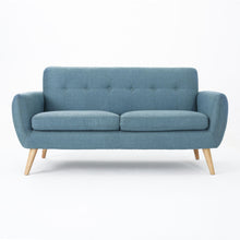 Load image into Gallery viewer, Modern Loveseat Sofa With Button Tufted Backrest