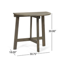 Load image into Gallery viewer, Outdoor Half Round Folding Acacia Wood Bistro Table
