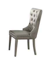 Load image into Gallery viewer, Tufted Upholstered Faux Leather Wing Back Dining Side Chairs (Set of 2) - Champagne