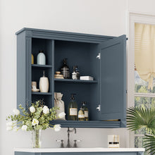 Load image into Gallery viewer, Wall Mounted Bathroom Storage Cabinet With Mirror, Cabinet With 6 Open Shelves And Adjustable Interior