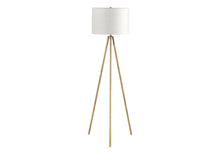 Load image into Gallery viewer, Floor Lamp With Cream Drum Shade - Matte Gold