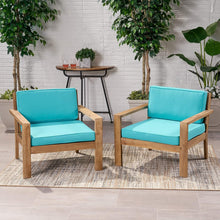 Load image into Gallery viewer, Antoine - Outdoor Acacia Wood Club Chairs With Cushions, (Set of 2)