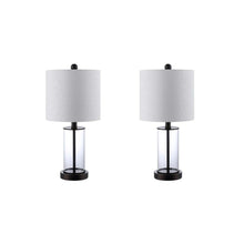 Load image into Gallery viewer, USB Table Lamps With Drum Shades (Set of 2) - Antiqued Bronze