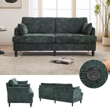 Load image into Gallery viewer, Chenille 2 Seater Sofa With LED Light, USB Charging Port, And Storage Bag