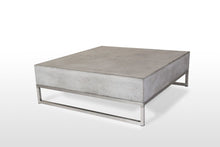 Load image into Gallery viewer, Modern Square Concrete And Steel Coffee Table - Dark Gray