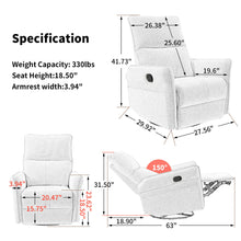 Load image into Gallery viewer, 360° Modern Small Rocking Swivel Recliner Chair With Side Pocket