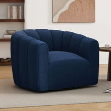 Load image into Gallery viewer, Serenizia - Upholstered Velvet Swivel Chair With Channel Tufted