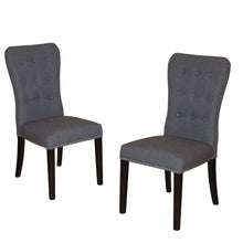 Load image into Gallery viewer, Fabric Wood Dining Side Chairs (Set of 2) - Gray