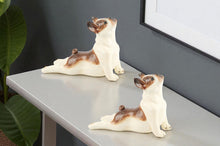 Load image into Gallery viewer, Poly Dog Tabletop Sculpture (Set of 2) - White / Brown