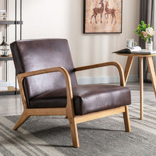 Load image into Gallery viewer, Open Framed Armchair With Cushioning Brown - Dark Brown