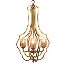 Load image into Gallery viewer, 4 Light Metal Chandelier, Hanging Light Fixture With Adjustable Chain For Kitchen, Bulb Not Included - Gold