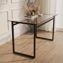 Load image into Gallery viewer, Modern Minimalist Rectangular Dining Table With Tempered Glass Top