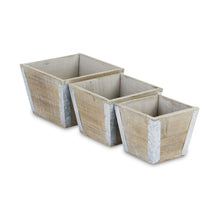Load image into Gallery viewer, Square Planter Boxes (Set of 3) - Natural / Silver