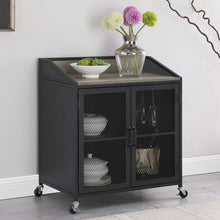 Load image into Gallery viewer, Arlette - 2 Door Mobile Home Bar Wine Cabinet With Smooth Rolling Casters - Black