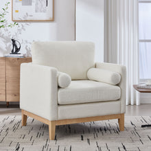 Load image into Gallery viewer, Wide Modern Performance Accent Chair With Natural Legs