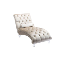 Load image into Gallery viewer, Velvet Chaise Lounge Indoor, Button Tufted Upholstered Chaise Lounge Chair With Pillow