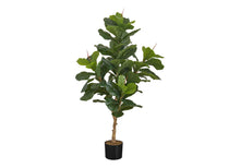 Load image into Gallery viewer, 47" Tall, Artificial Plant, Fiddle Tree, Indoor, Faux, Fake, Floor, Greenery, Potted, Real Touch, Decorative - Green / Black