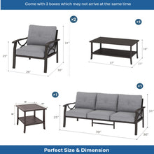 Load image into Gallery viewer, Patio Furniture Set With Coffee Table And Cushions For Backyard