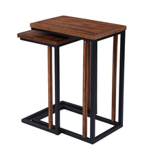 Load image into Gallery viewer, Solid Wood Rectangular Nested End Tables (Set of 2) - Brown