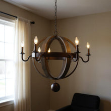 Load image into Gallery viewer, Unique Statement Six Light Metal Chandelier - Brown