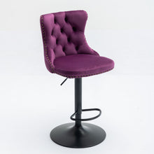 Load image into Gallery viewer, Swivel Barstools Adjusatble Seat Height, Modern Upholstered Bar Stools With Backs Comfortable Tufted For Home Pub And Kitchen Island (Set of 2)