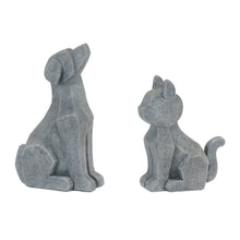 Load image into Gallery viewer, Poly Cat Dog Figurines (Set of 4) - Gray