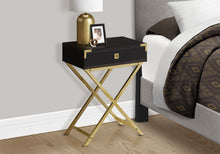 Load image into Gallery viewer, Wood And Metal End Table With Drawer - Gold / Black
