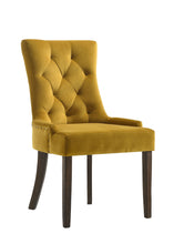 Load image into Gallery viewer, Tufted And Upholstered Velvet And Solid Wood Dining Side Chairs (Set of 2) - Yellow