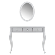 Load image into Gallery viewer, Wood Mirrored Three Drawer Vanity Table - Silver