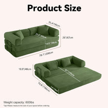 Load image into Gallery viewer, Convertible Sofa Bed With Removable Pillows