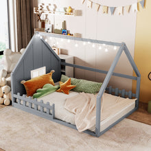 Load image into Gallery viewer, House Bed With Window And Fence