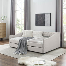 Load image into Gallery viewer, Upholstered Tufted Daybed With Drawers, Waved Arms
