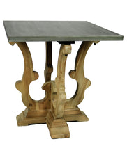 Load image into Gallery viewer, Metal And Solid Wood Square End Table - Natural Brown And Gray