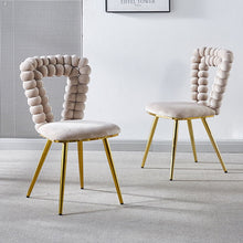 Load image into Gallery viewer, Modern Chair With Iron Tube Legs, Soft Cushions And Comfortable Backrest, Suitable For Dining Room, Living Room, Cafe, Hairball Back