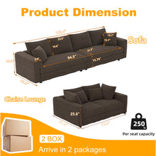 Load image into Gallery viewer, 4 Seat Sofa, Deep Seat Couches With Soft Pillows