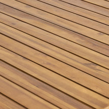 Load image into Gallery viewer, Outdoor 7 Pieces Patio Slat Design Acacia Upholstered Dining Set