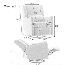Load image into Gallery viewer, Wide Wingback Swivel Rocker Recliner Chair For Living Room