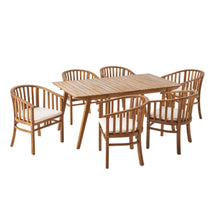 Load image into Gallery viewer, Outdoor 6 Seater Dining Set With Cushins - Cream