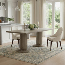 Load image into Gallery viewer, Wood Double Pedestal Base Dining Table - Gray