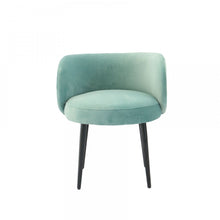 Load image into Gallery viewer, Velvet And Black Solid Color Arm Chair - Teal